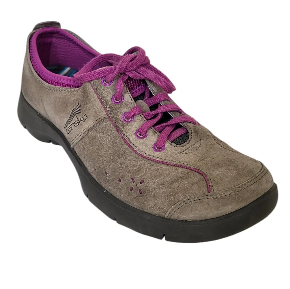 DANSKO Elise Oxford Tan & Azalea Suede Sneakers Women’s